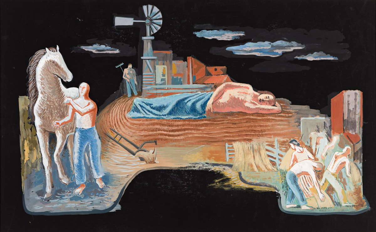 MICHAEL LOEW (1907-1985) Project for Mural, Agriculture.